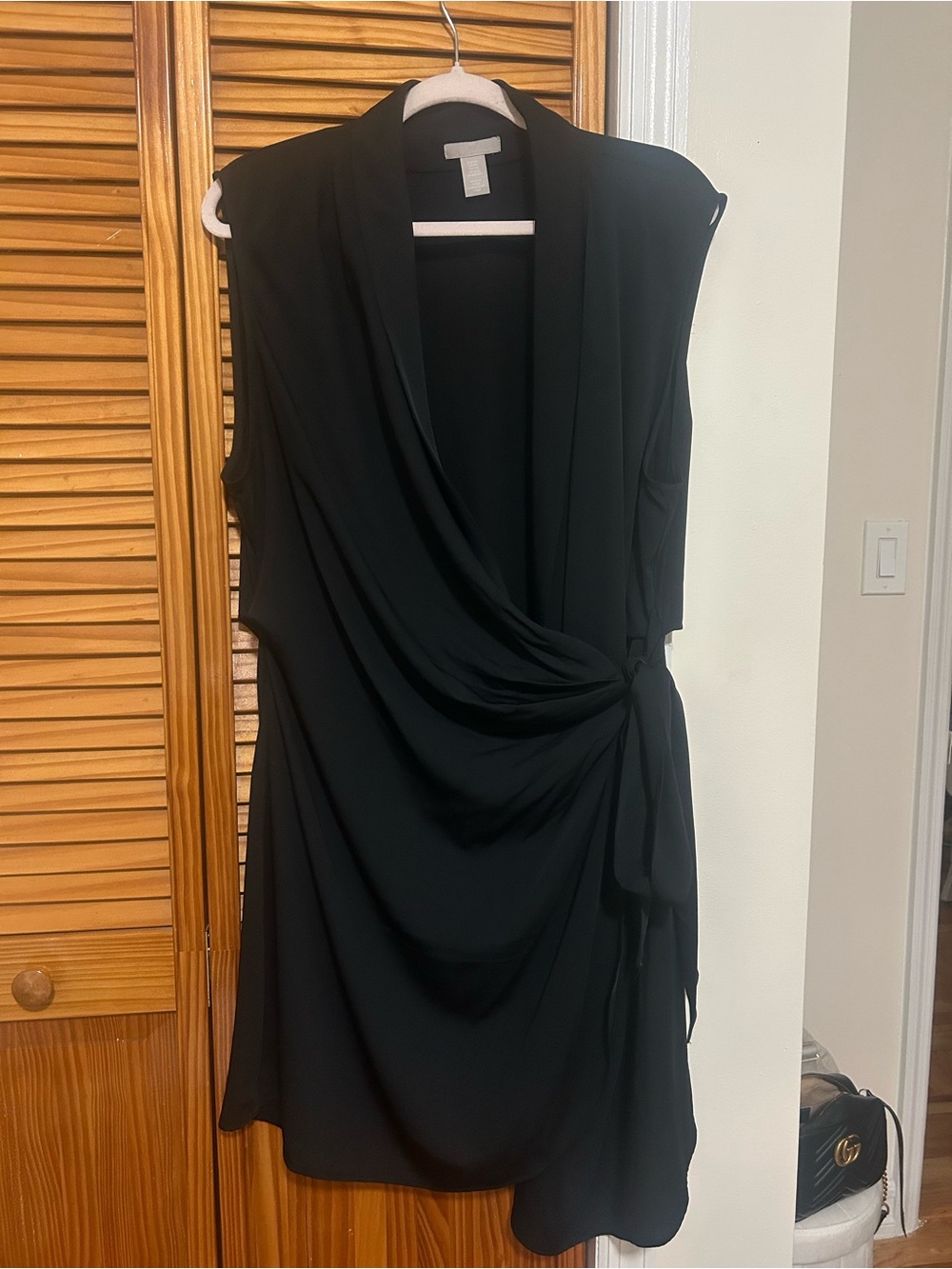 H&M Sleeveless Black Wrap Dress